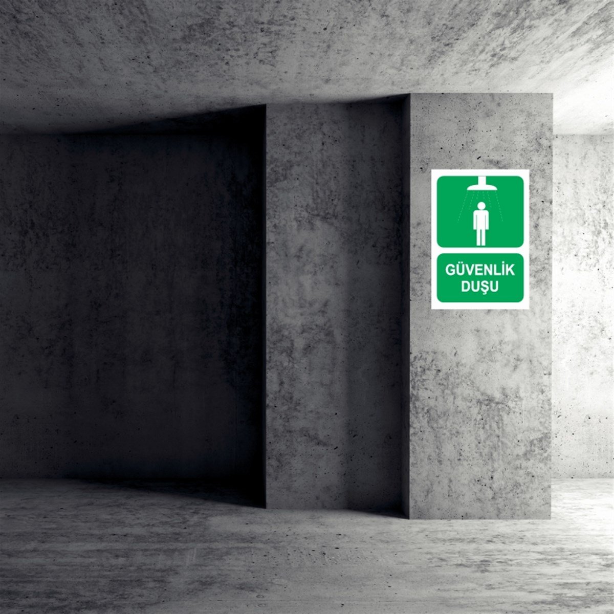 GÖZ VE VÜCUT DUŞUGÜVENLİK DUŞU İŞ GÜVENLİĞİ UYARI LEVHASI