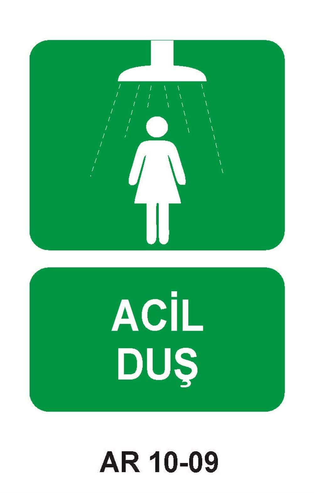 Göz Ve Vücut Duşu Uyarı LevhalarıACİL DUŞ İŞ GÜVENLİĞİ KADIN FİGÜRLÜ UYARI LEVHASI