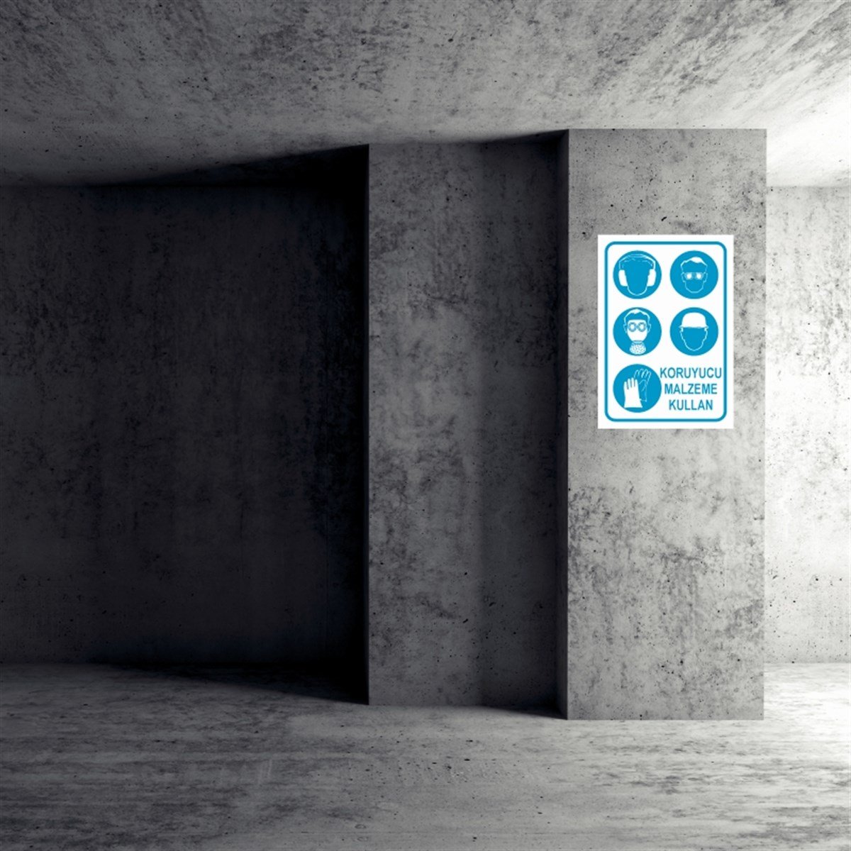 KORUYUCU MALZEMEKORUYUCU MALZEME KULLAN İŞ GÜVENLİĞİ UYARI LEVHASI