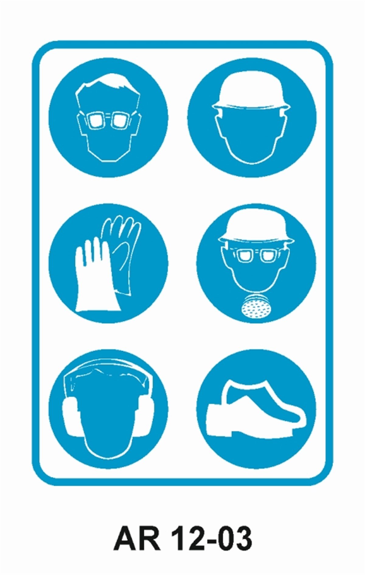 KORUYUCU MALZEMEKORUYUCU MALZEME SEMBOLLER İŞ GÜVENLİĞİ UYARI LEVHASI