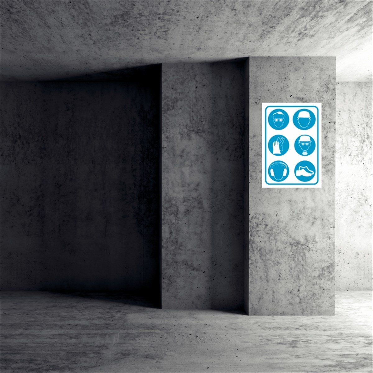 KORUYUCU MALZEMEKORUYUCU MALZEME SEMBOLLER İŞ GÜVENLİĞİ UYARI LEVHASI