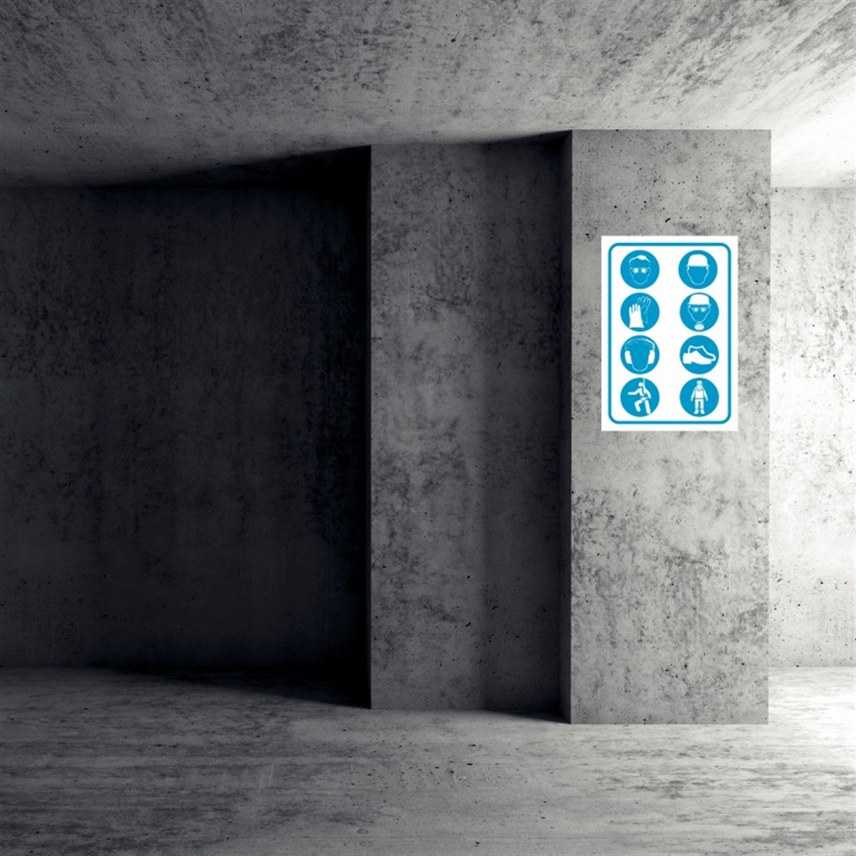 KORUYUCU MALZEMEKORUYUCU MALZEME SEMBOLLER İŞ GÜVENLİĞİ UYARI LEVHASI