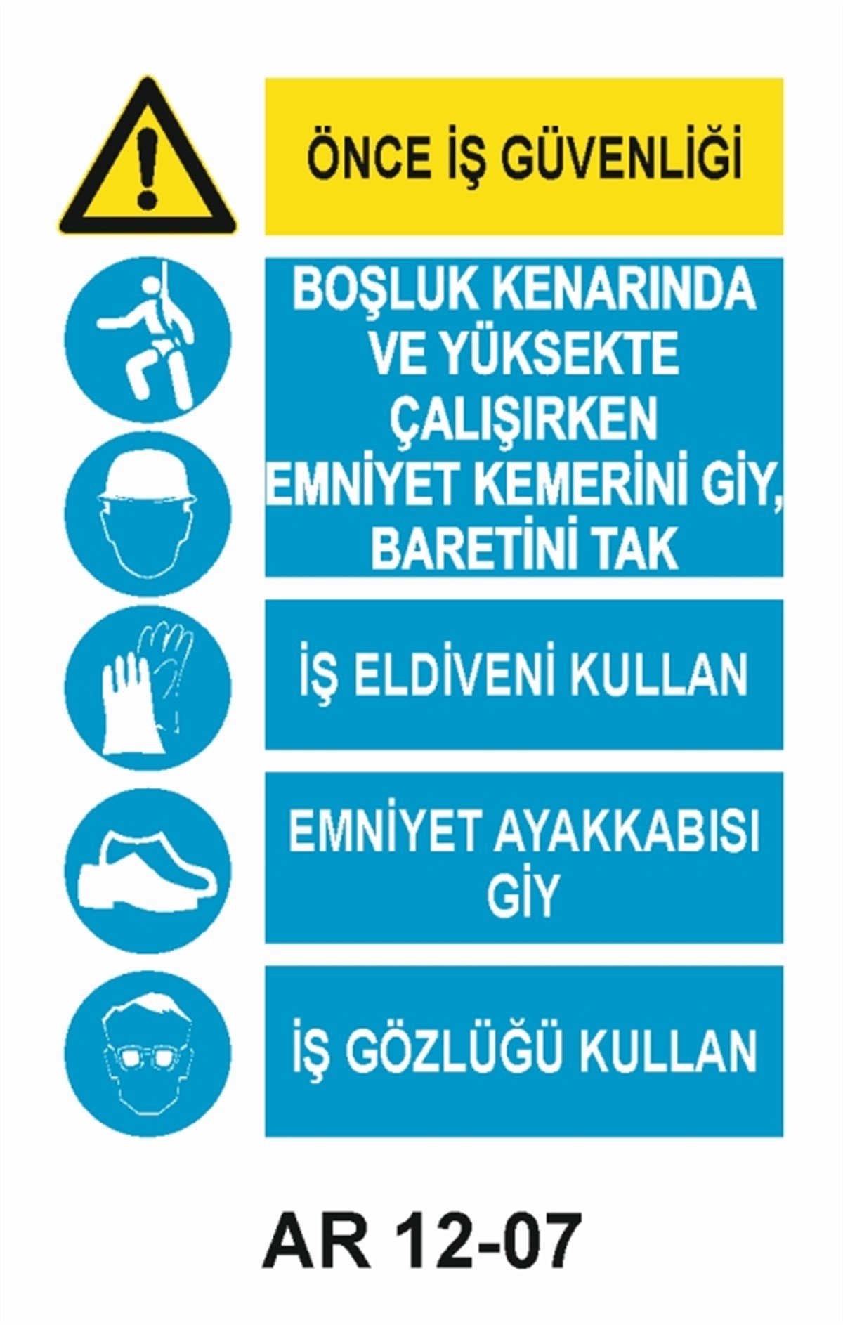 KORUYUCU MALZEMEKORUYUCU MALZEME TALİMATLAR İŞ GÜVENLİĞİ UYARI LEVHASI