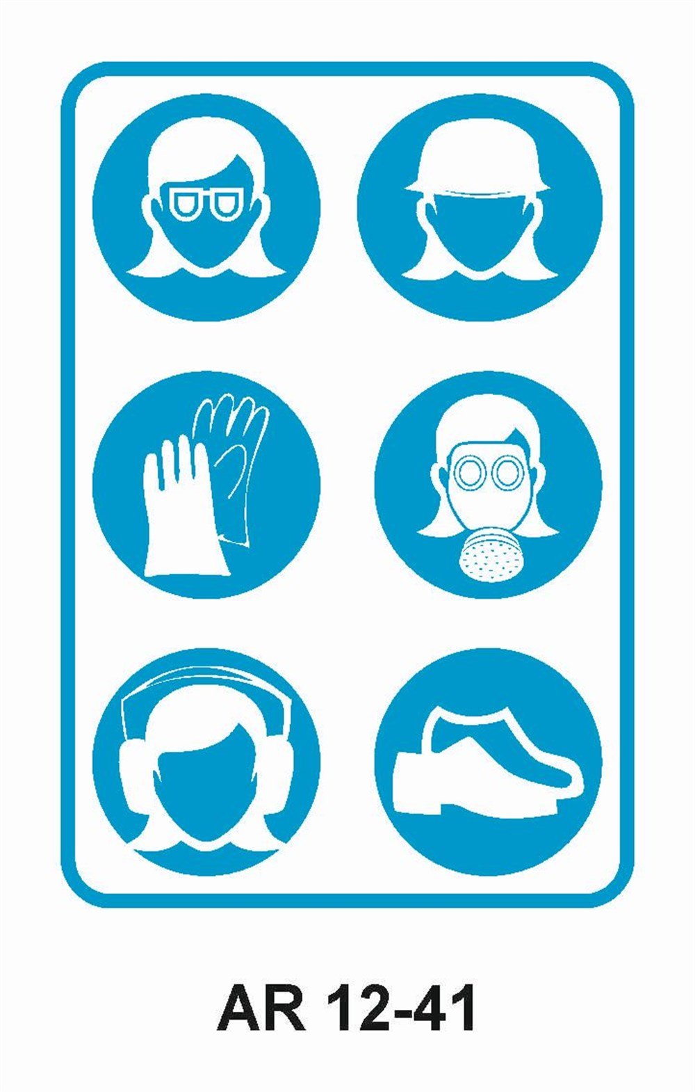 Koruyucu Malzeme Uyarı LevhalarıKORUYUCU MALZEM SEMBOLLER KADIN FİGÜRLÜ İŞ GÜVENLİĞİ UYARI LEVHASI