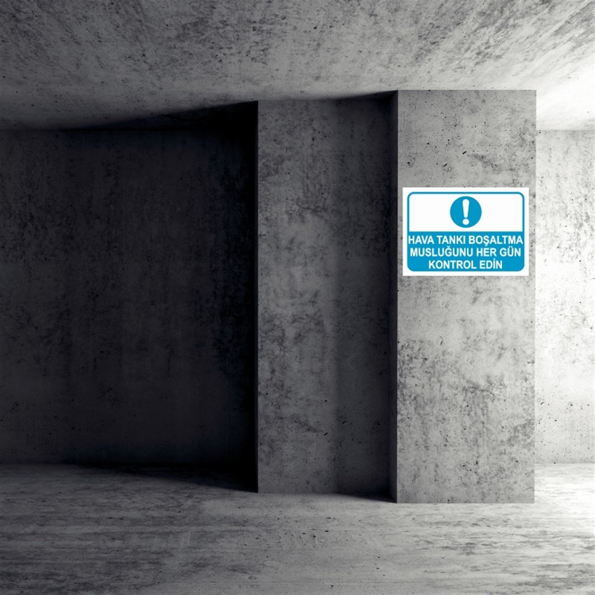 TANK SİLOHAVA TANKI BOŞALTMA MUSLUĞUNU HER GÜN KONTROL EDİN İŞ GÜVENLİĞİ UYARI LEVHASI