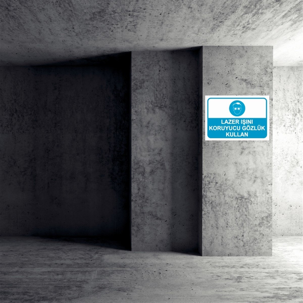 GÖZ KORUMALAZER IŞINI KORUYUCU GÖZLÜK KULLAN İŞ GÜVENLİĞİ UYARI LEVHASI