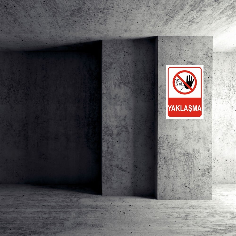 Giriş Çıkış Uyarı LevhalarıYAKLAŞMA KADIN FİGÜRLÜ İŞ GÜVENLİĞİ UYARI LEVHASI