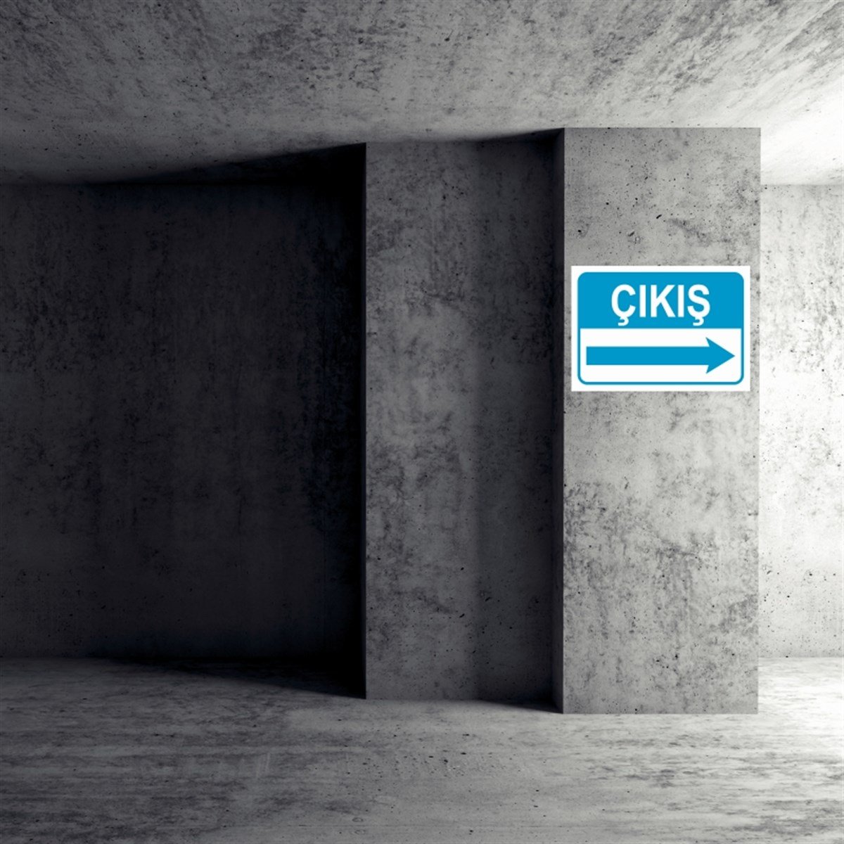 ŞOFÖR - ARAÇ - KANTAR - YAYAÇIKIŞ SAĞ OK İŞ GÜVENLİĞİ UYARI LEVHASI