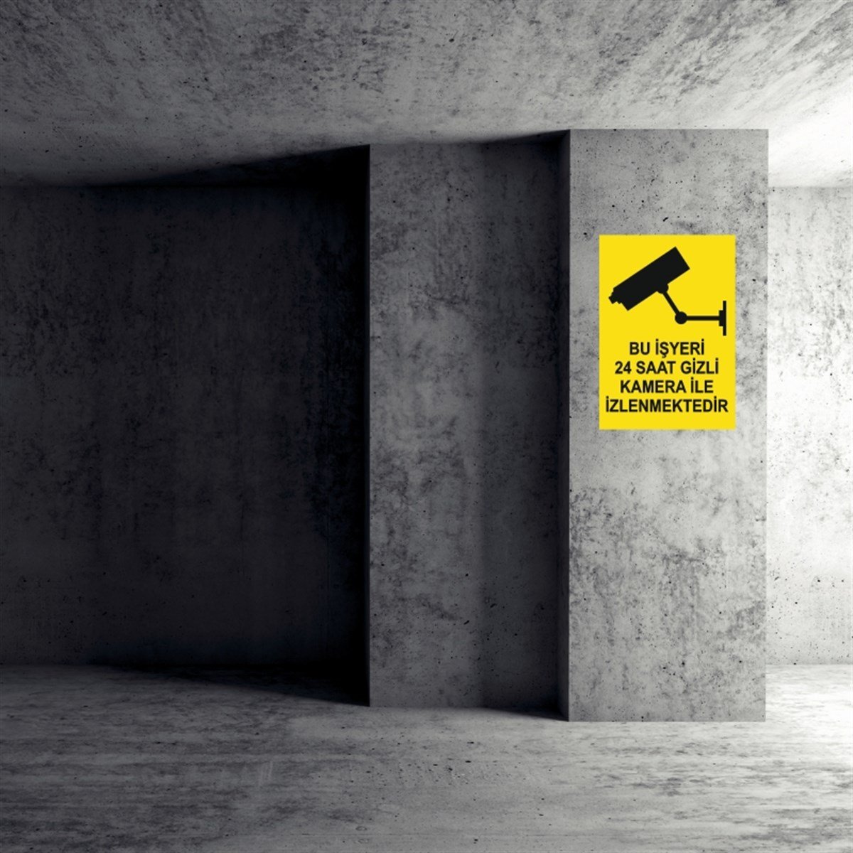CEP TELEFONU - KAMERABU İŞYERİ 24 SAAT GİZLİ KAMERA İLE İZLENMEKTEDİR İŞ GÜVENLİĞİ UYARI LEVHASI