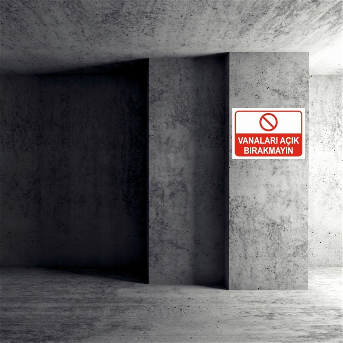 VANAVANALARI AÇIK BIRAKMAYIN İŞ GÜVENLİĞİ UYARI LEVHASI