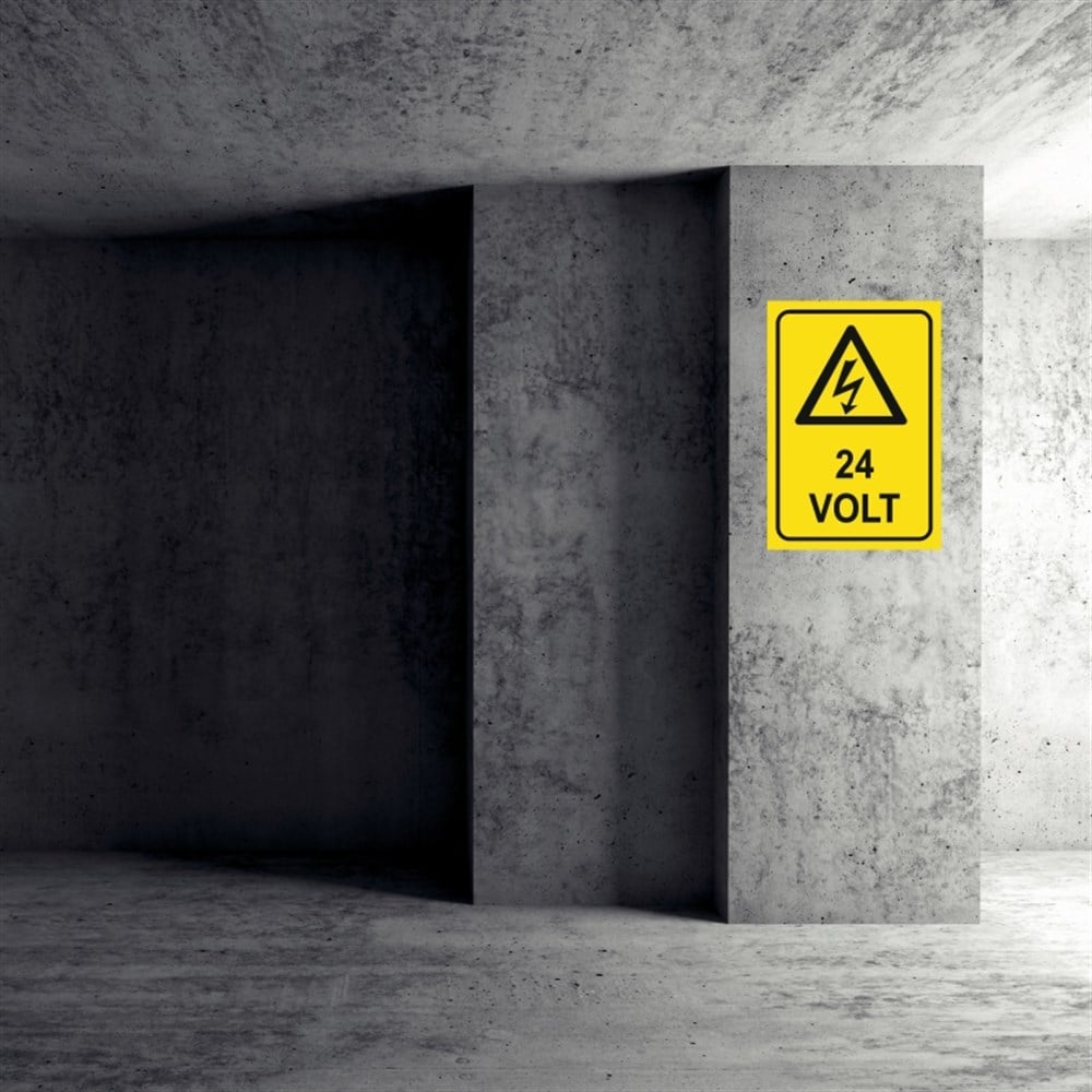 VOLTAJ24 VOLT İŞ GÜVENLİĞİ UYARI LEVHASI