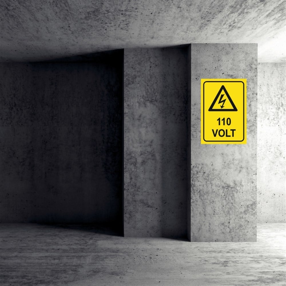 VOLTAJ110 VOLT İŞ GÜVENLİĞİ UYARI LEVHASI