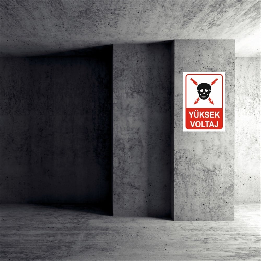 ELEKTRİKYÜKSEK VOLTAJ  İŞ GÜVENLİĞİ UYARI LEVHASI