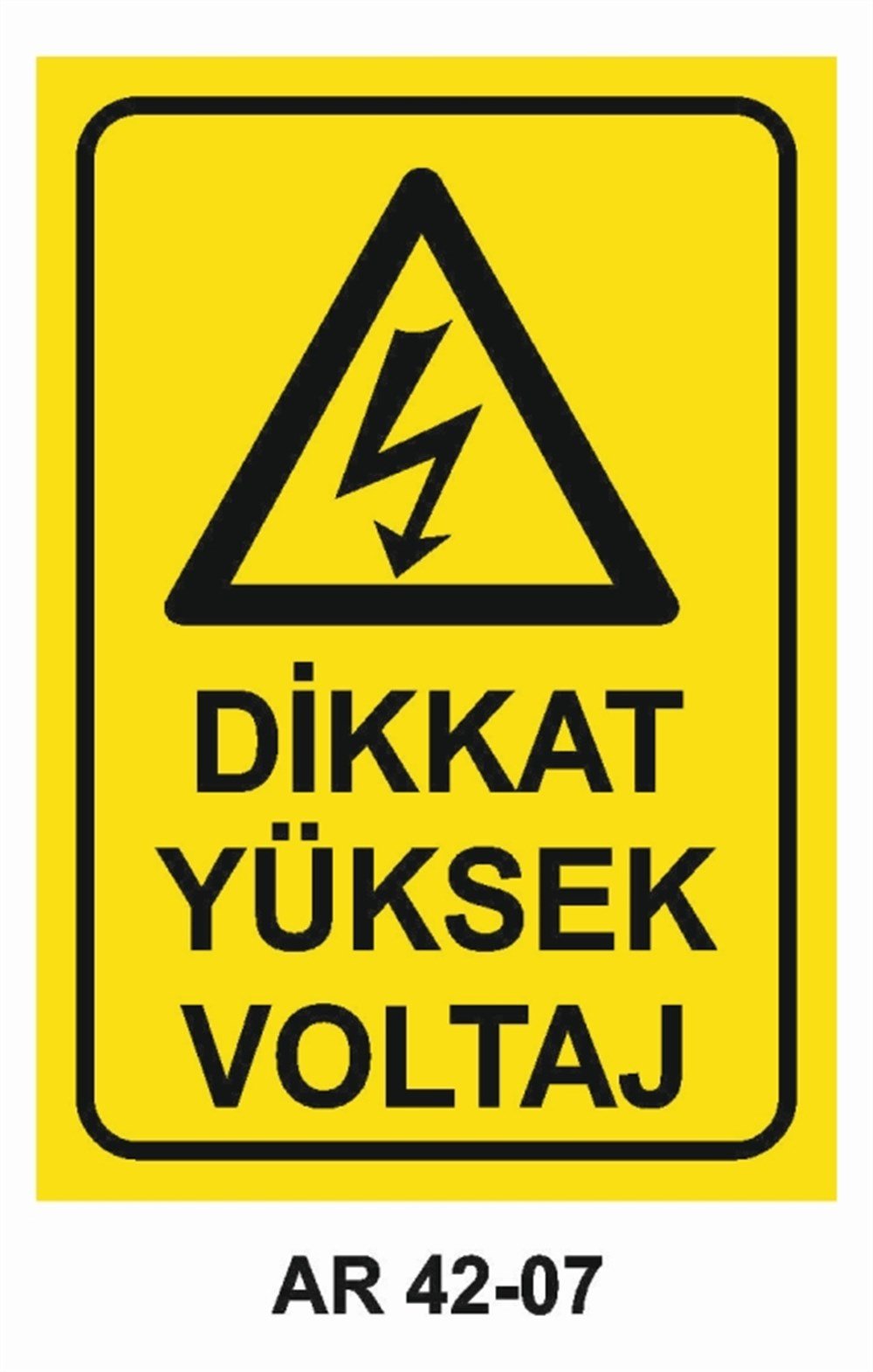 ELEKTRİKDİKKAT YÜKSEK VOLTAJ  İŞ GÜVENLİĞİ UYARI LEVHASI