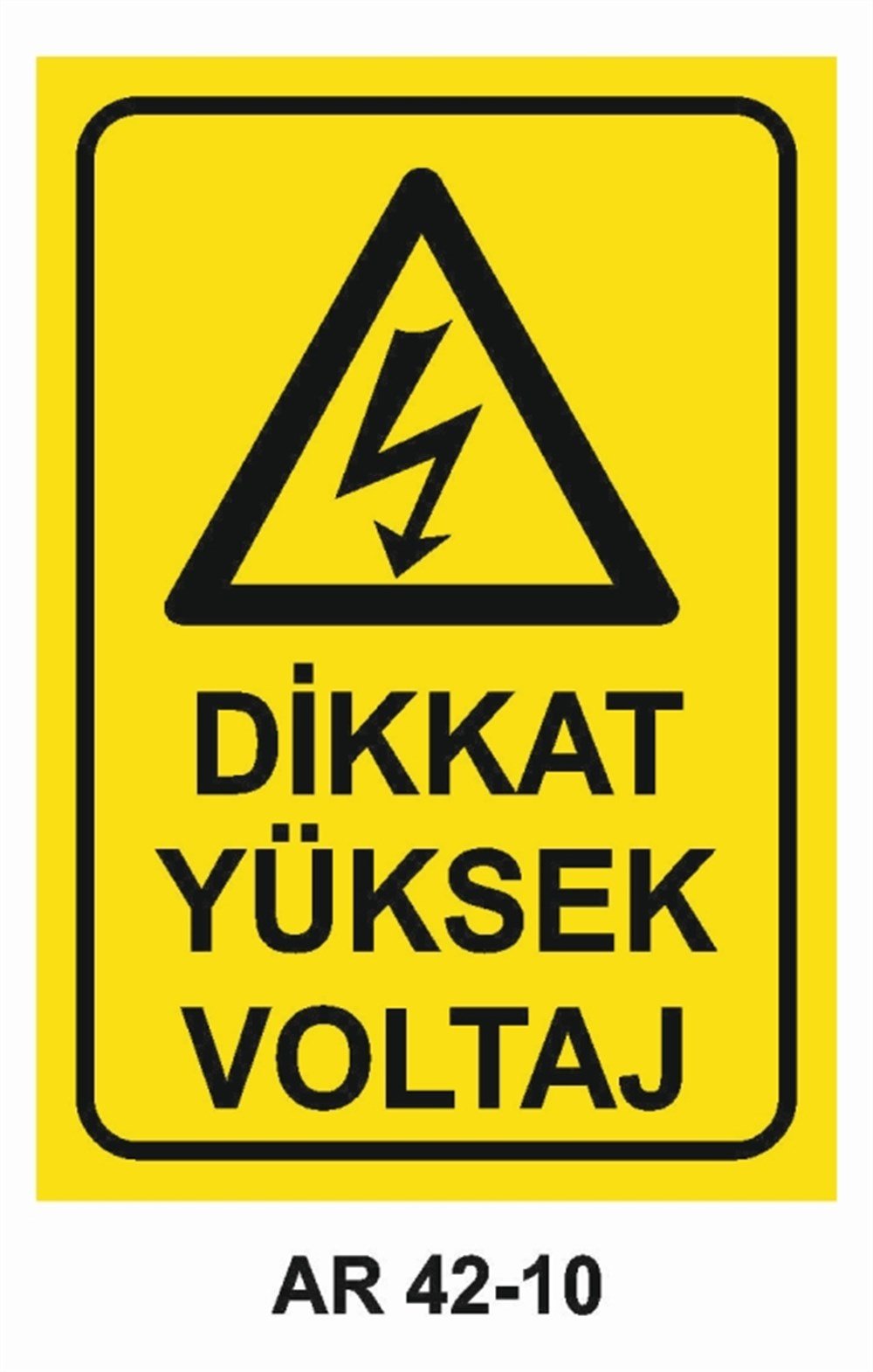 ELEKTRİKDİKKAT YÜKSEK VOLTAJ  İŞ GÜVENLİĞİ UYARI LEVHASI