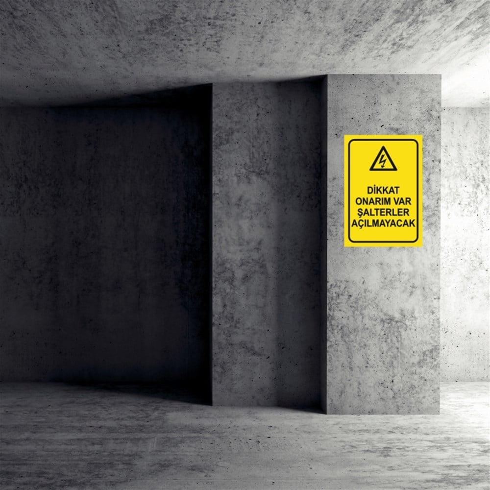 ŞALTERDİKKAT ONARIM VAR ŞALTERLER AÇILMAYACAK İŞ GÜVENLİĞİ UYARI LEVHASI