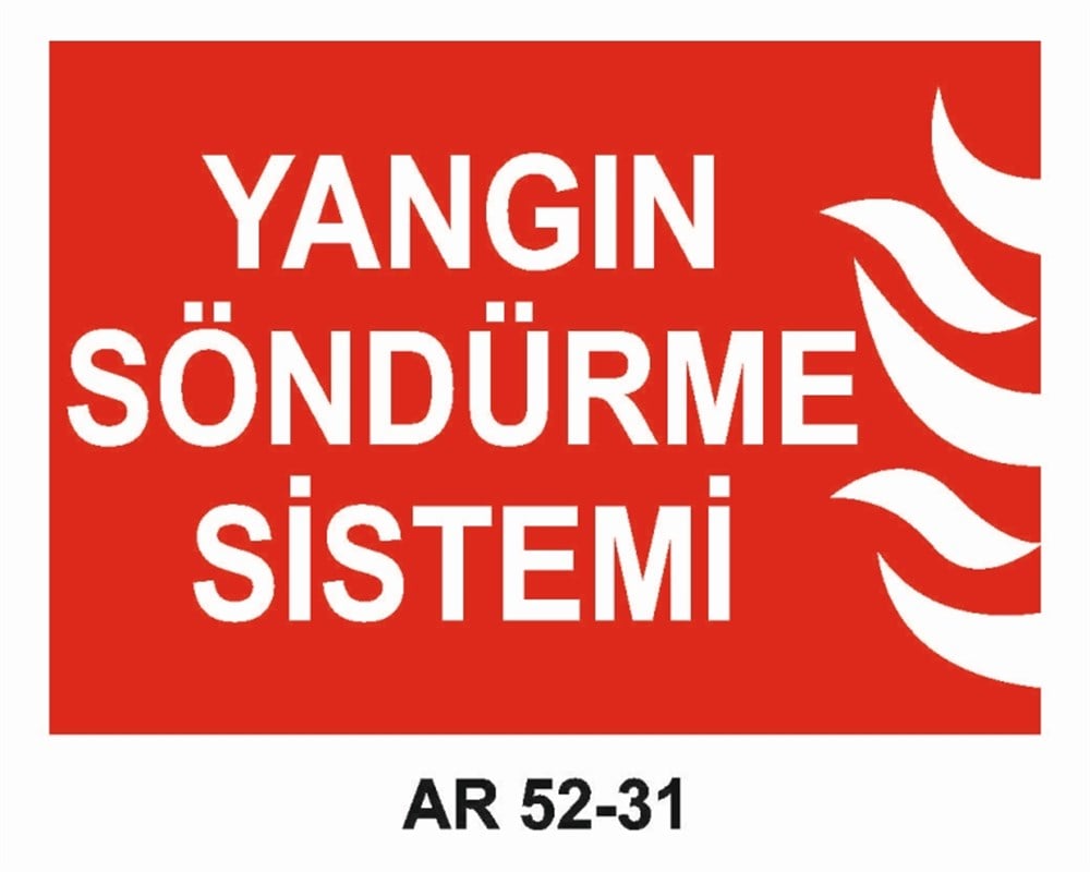 YANGINLA MÜCADELEYANGIN SÖNDÜRME SİSTEMİ  İŞ GÜVENLİĞİ UYARI LEVHASI