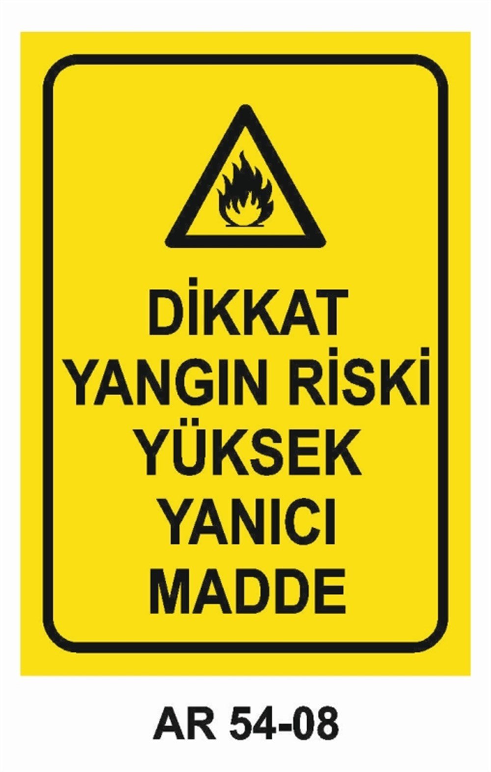 YANICI - PARLAYICIDİKKAT YANGIN RİSKİ YÜKSEK YANICI MADDE İŞ GÜVENLİĞİ UYARI LEVHASI