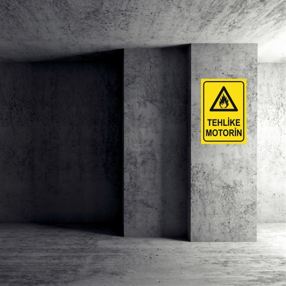 YANICI - PARLAYICITEHLİKE MOTORİN İŞ GÜVENLİĞİ UYARI LEVHASI
