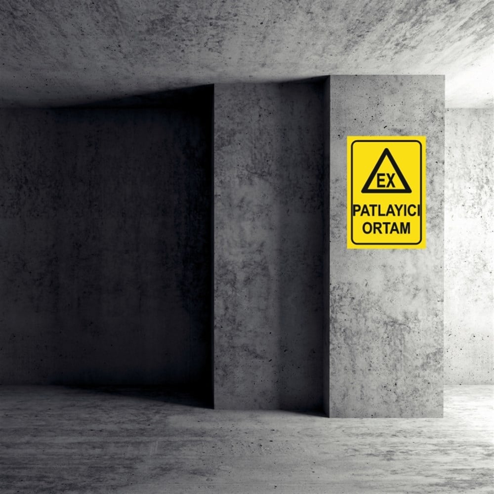 PATLAYICI MADDELERPATLAYICI ORTAM İŞ GÜVENLİĞİ UYARI LEVHASI