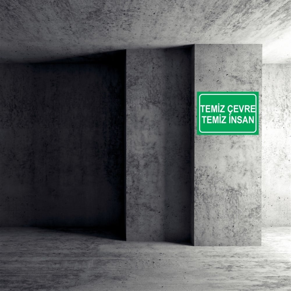 COVID-19TEMİZ ÇEVRE TEMİZ İNSAN   İŞ GÜVENLİĞİ UYARI LEVHASI