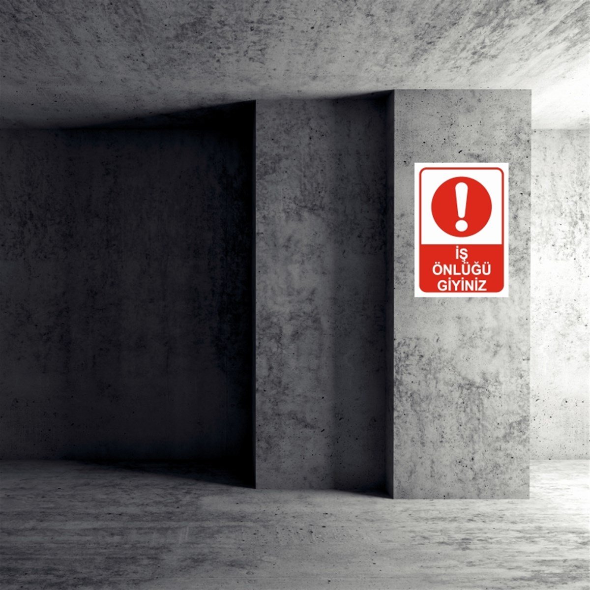 İŞ ELBİSESİİŞ ÖNLÜĞÜ GİYİNİZ İŞ GÜVENLİĞİ UYARI LEVHASI