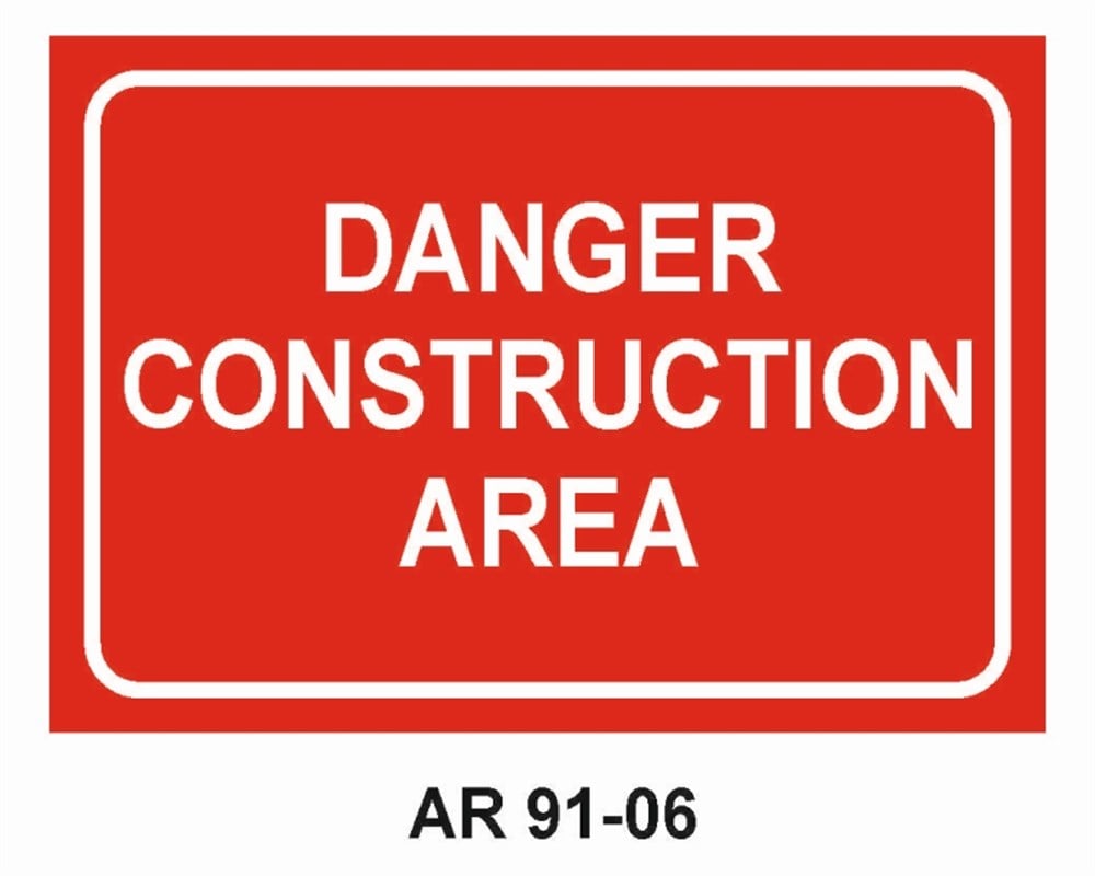 İNGİLİZCE LEVHALARDANGER CONSTRUCTION AREA  İŞ GÜVENLİĞİ UYARI LEVHASI