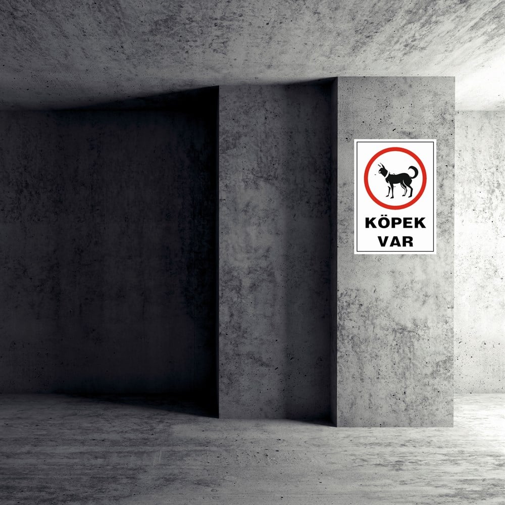 Diğer Uyarı LevhalarıKÖPEK VAR İŞ GÜVENLİĞİ UYARI LEVHASI