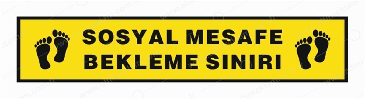 SOSYAL MESAFESOSYAL MESAFE BEKLEME SINIRI UYARI ZEMİN STICKER
