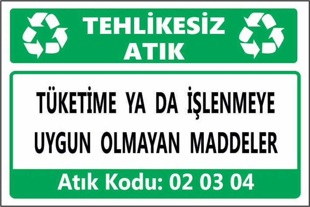 Tehlikeli AtıklarTÜKETİME VE İŞLENMEYE UYGUN OLMAYAN MADDELER
