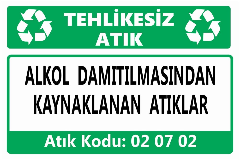 Tehlikeli AtıklarALKOL DAMITILMASINDAN KAYNAKLANAN ATIKLAR