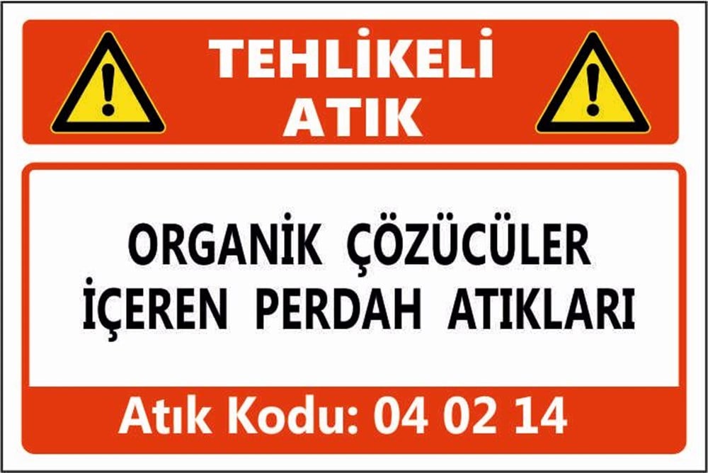 Tehlikeli AtıklarORGANİK ÇÖZÜCÜLER İÇEREN PERDAH ATIKLARI