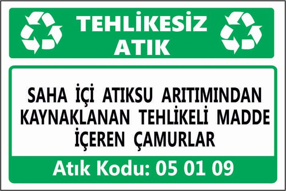 Tehlikeli AtıklarSAHA İÇİ ATIKSU ARITIMINDAN KAYNAKLANAN TEHLİKELİ MADDE İÇEREN ÇAMURLAR