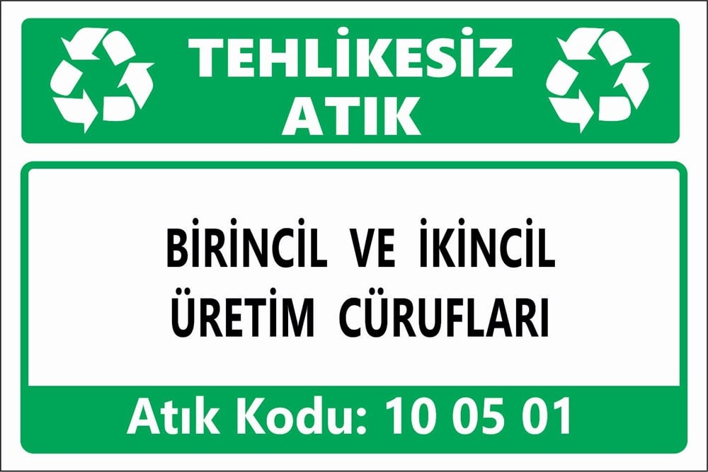 Atık TabelalarıBİRİNCİL VE İKİNCİL ÜRETİM CÜRUFLARI