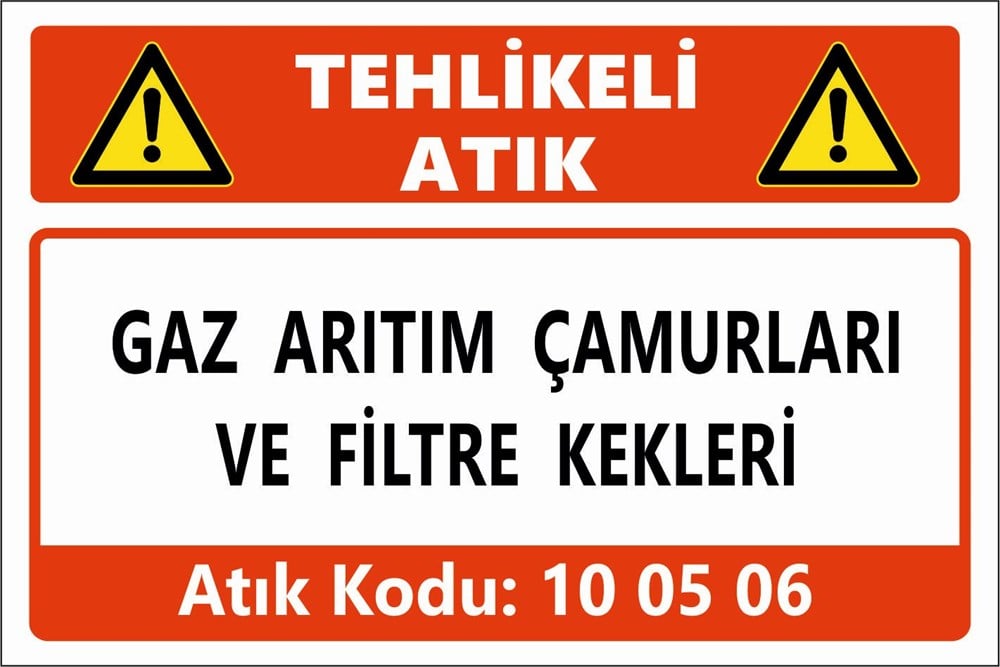 Atık TabelalarıGAZ ARITIMINDAN KAYNAKLANAN KATI ATIKLAR