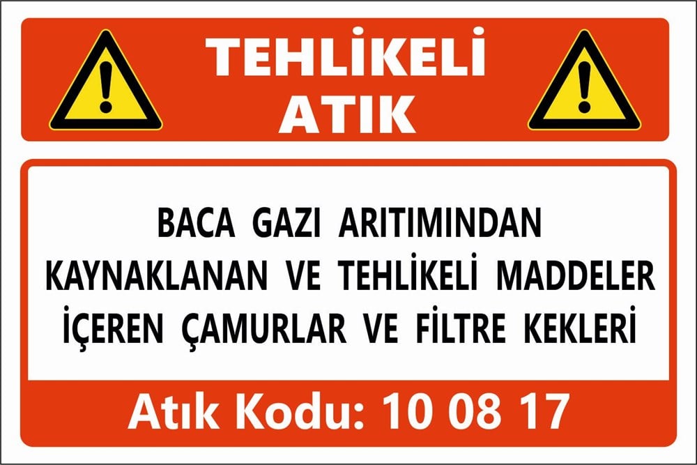 Atık TabelalarıBACA GAZI ARITIMINDAN  KAYNAKLANAN VE TEHLİKELİ MADDELER İÇEREN ÇAMURLAR VE FİLTRE KEKLERİ