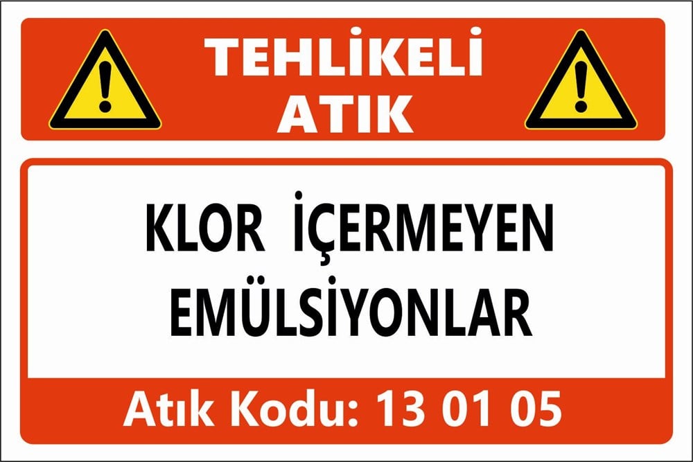 Atık TabelalarıKLOR İÇERMEYEN EMÜLSİYONLAR