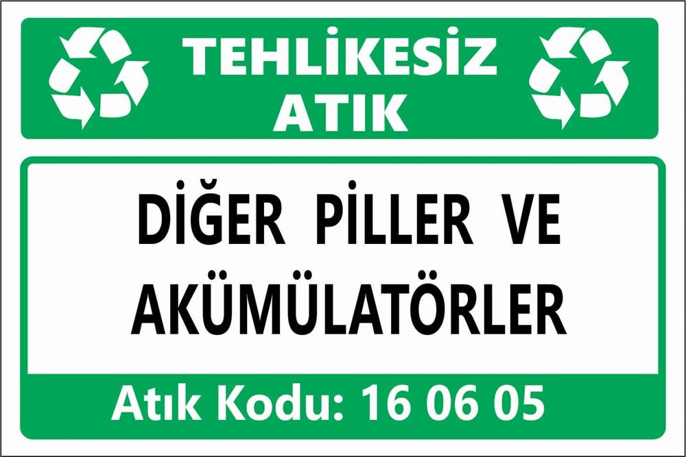 Atık TabelalarıDİĞER PİLLER VE AKÜMÜLATÖRLER