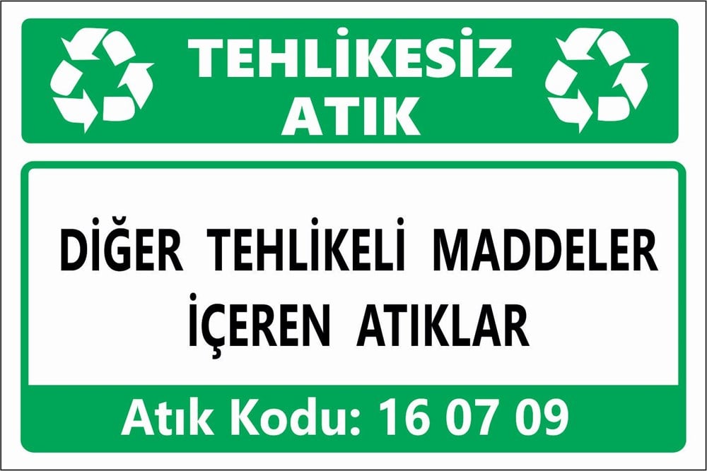 Atık TabelalarıDİĞER TEHLİKELİ MADDELER  İÇEREN ATIKLAR