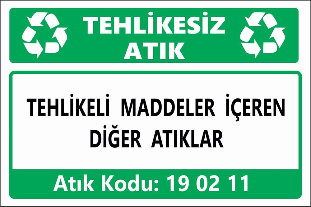 Atık TabelalarıTEHLİKELİ MADDELER İÇEREN DİĞER ATIKLAR