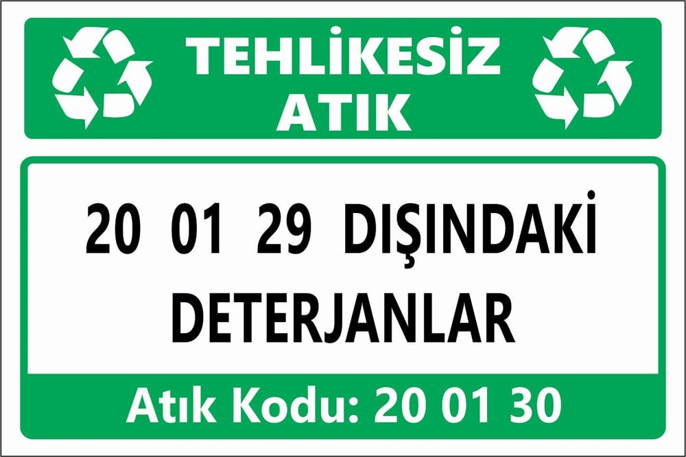 Atık Tabelaları20 01 29 DIŞINDAKİ DETERJANLAR