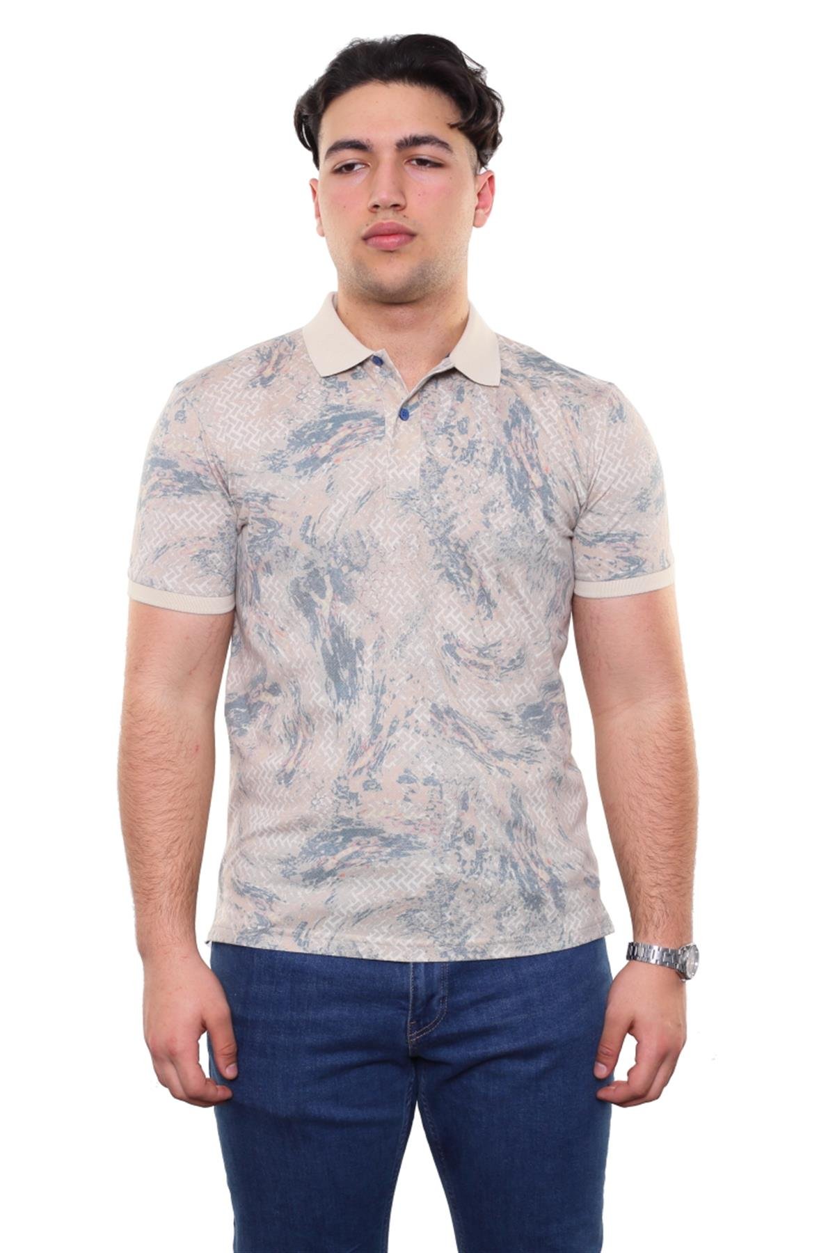 Baskılı Polo Yaka T-Shirt 