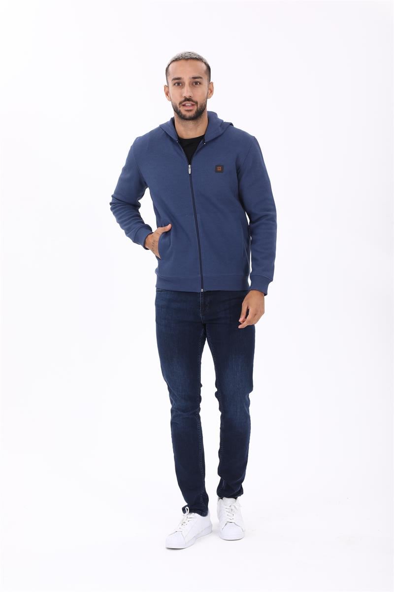 Fermuarlı Kapüşonlu  Sweatshirt