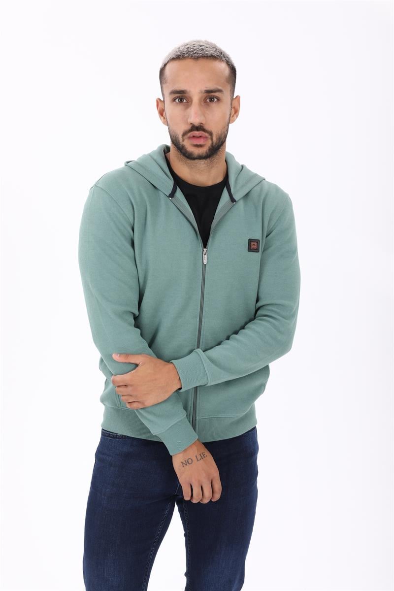 Fermuarlı Kapüşonlu  Sweatshirt