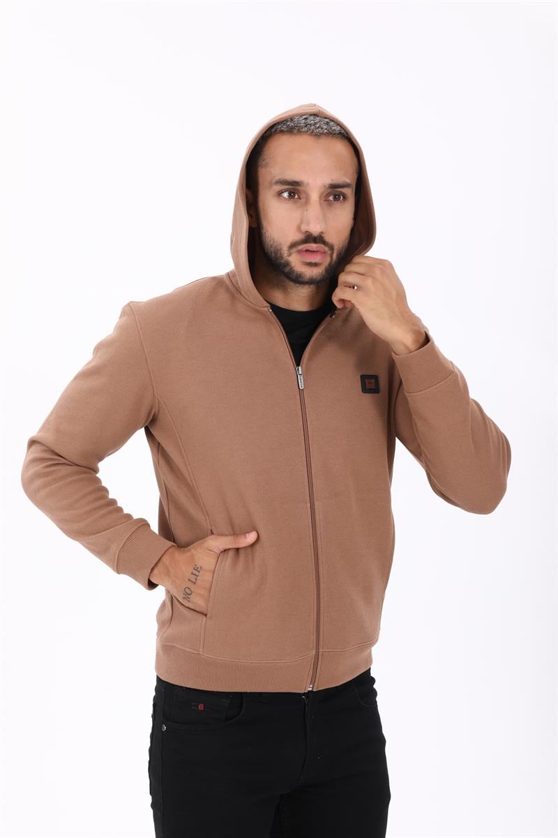 Fermuarlı Kapüşonlu  Sweatshirt