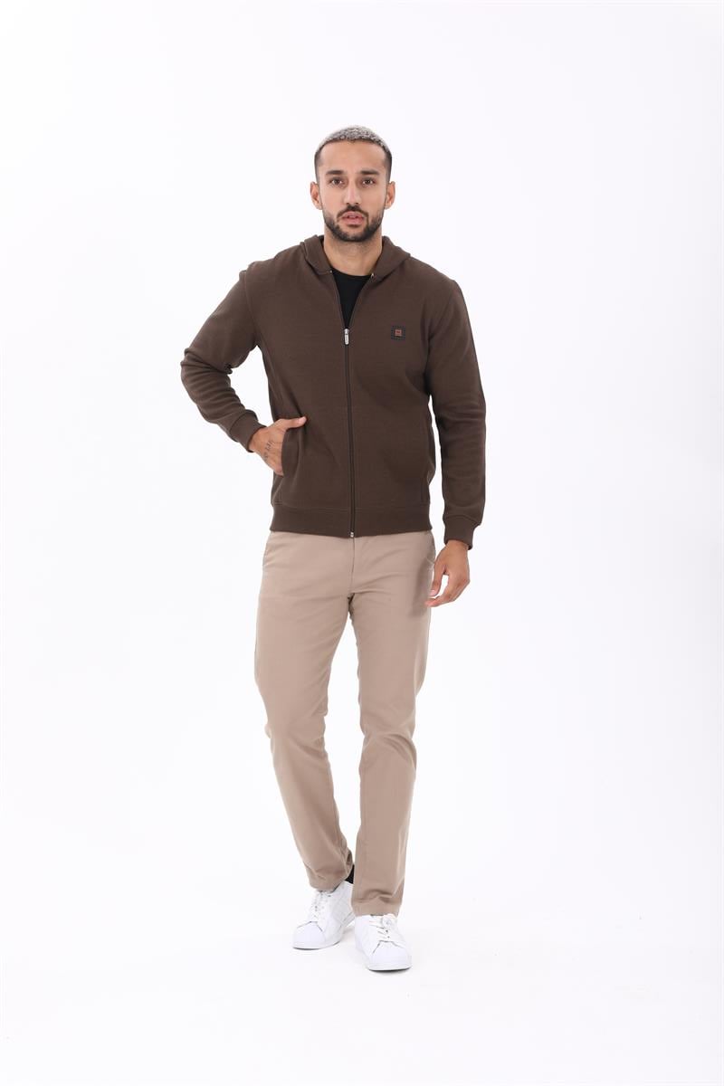 Fermuarlı Kapüşonlu  Sweatshirt