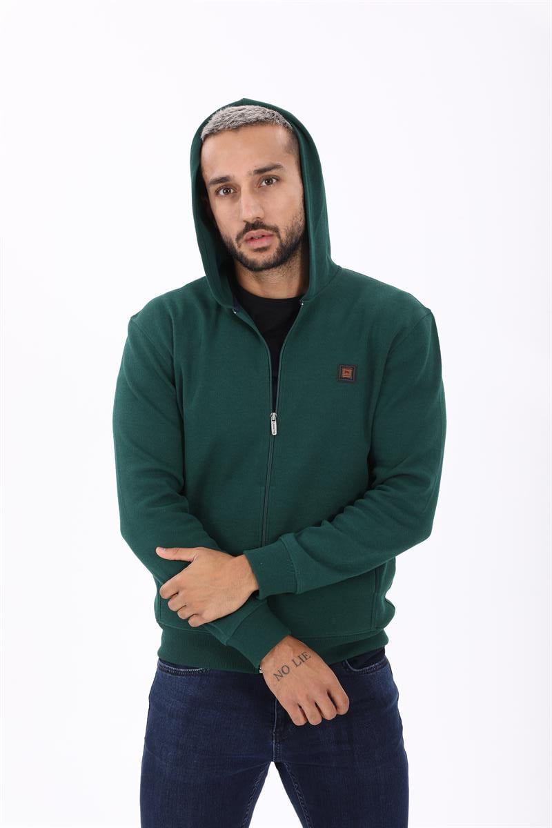 Fermuarlı Kapüşonlu  Sweatshirt