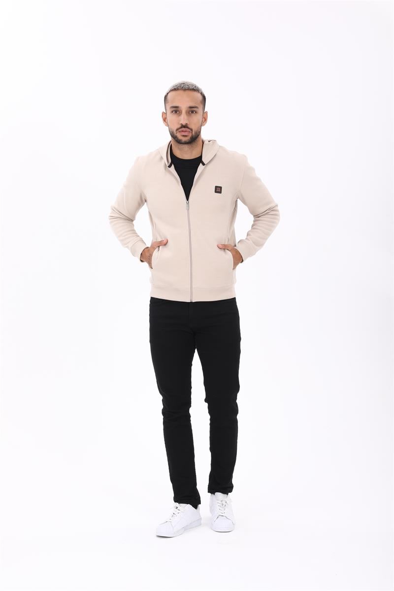 Fermuarlı Kapüşonlu  Sweatshirt