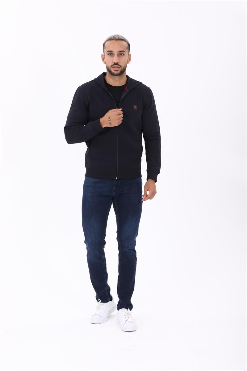 Fermuarlı Kapüşonlu  Sweatshirt