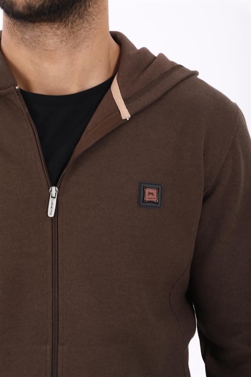 Fermuarlı Kapüşonlu  Sweatshirt